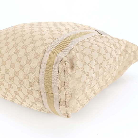 Gucci GG Canvas Sherry Line 189669 Leather Tote Bag Shoulder Beige Women's - Picture 5 of 9